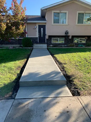 Front walkway and step finish