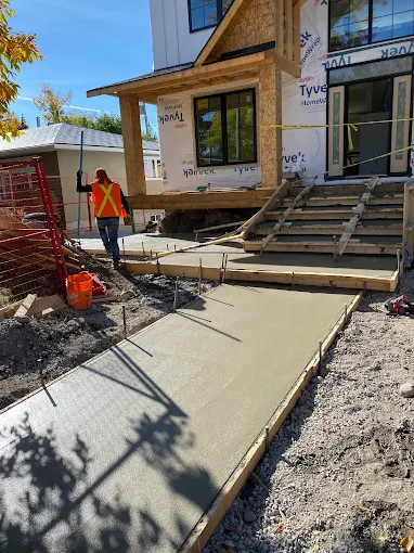 New build walkway pour
